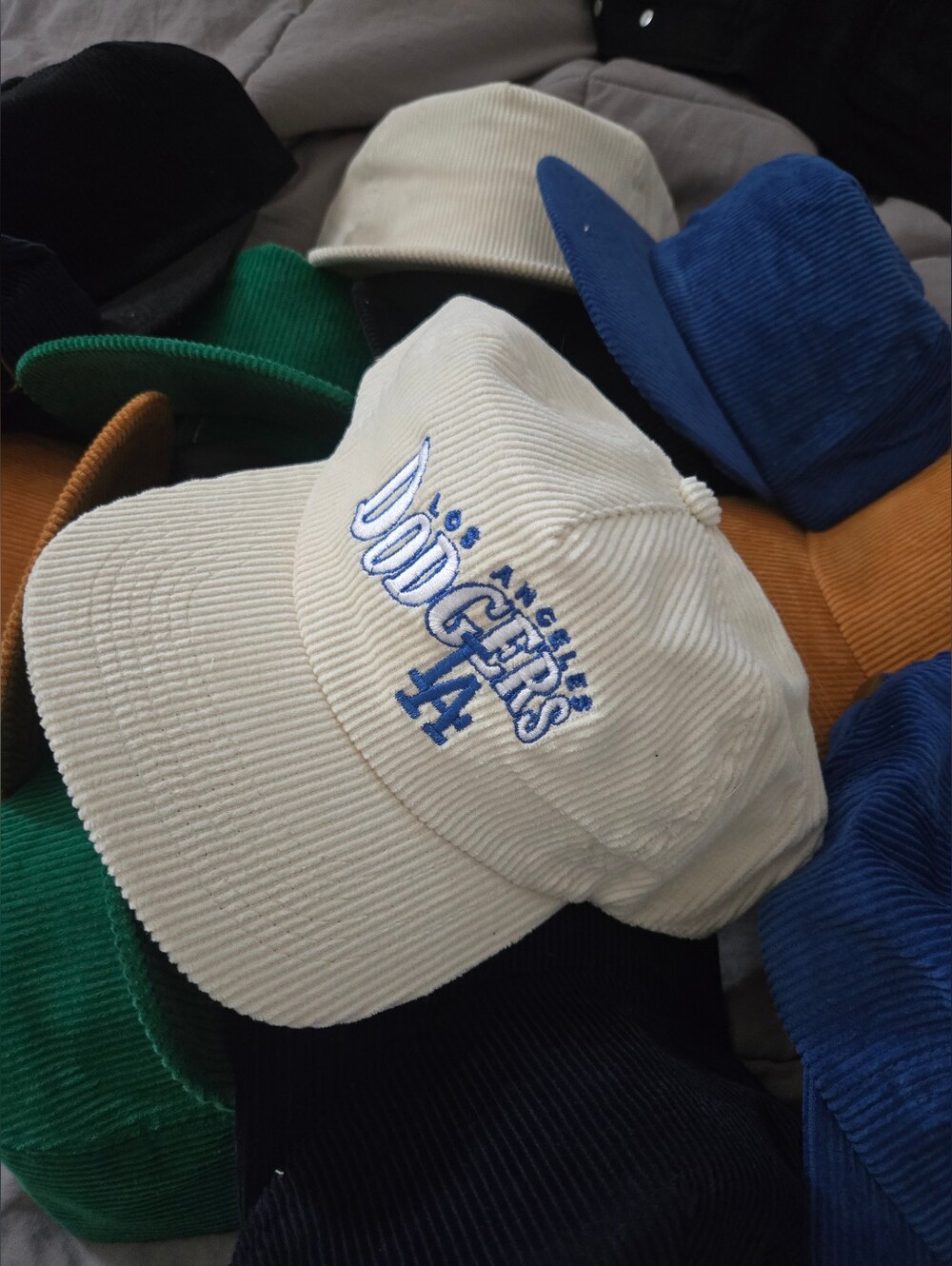 Custom Embroidered Dodger Corduroy Strapback